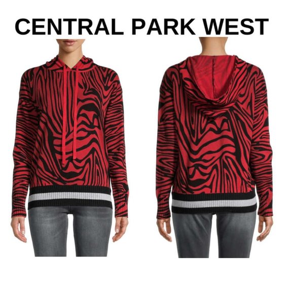 Central Park West Tops - 🐾Central Park West New York Tiger Animal Print Hoodie Large